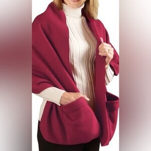 New Fleece Wrap Shawl with Pockets